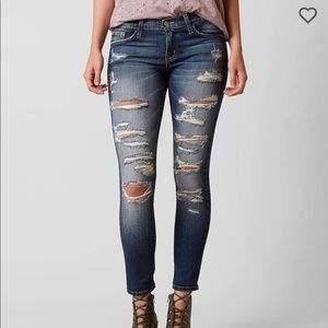 Flying Monkey low rise skinny distressed jeans